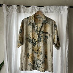 Tommy Bahama Floral Hawaiian Shirt- 100% Silk - Size Medium